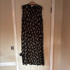 Floral Black Sleeveless Dress